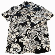 NWOT Chubbies Men's S Black White Hawaiian Sunday Shirt The Visual Ferner Rayon