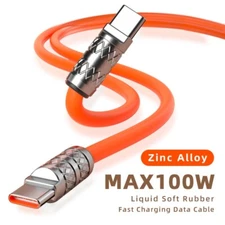 REFLEX Tough Series Type-C to Type-C PD100W Fast Data Charging Cable - Orange