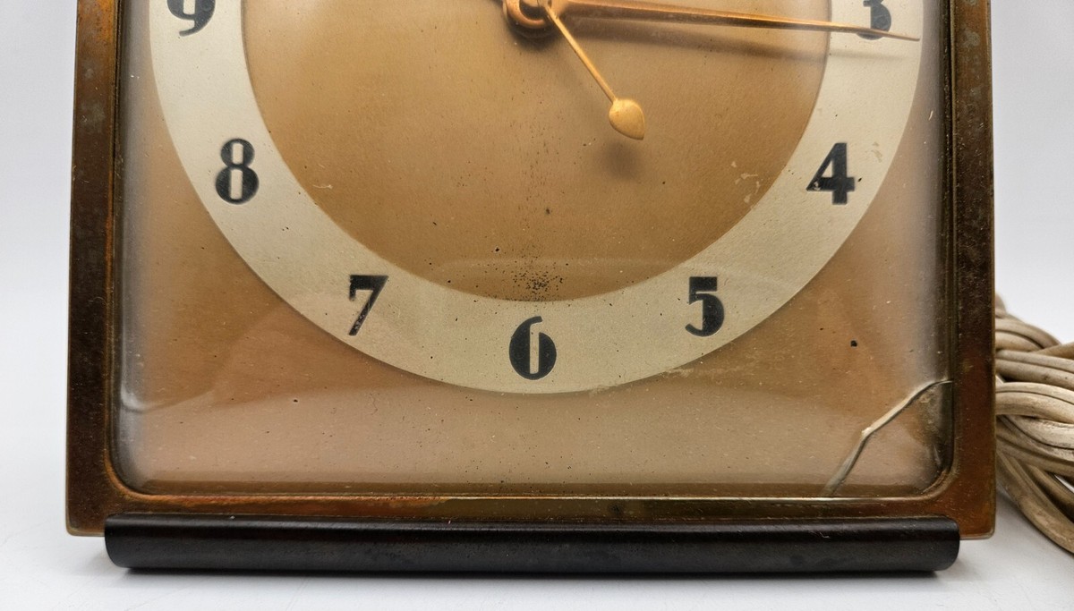 Vtg 1930's Warren Telechron Art Deco Electric Clock Working