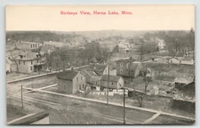 Postcard Vintage Birdseye View of Heron Lake, MN. with Dirt Streets