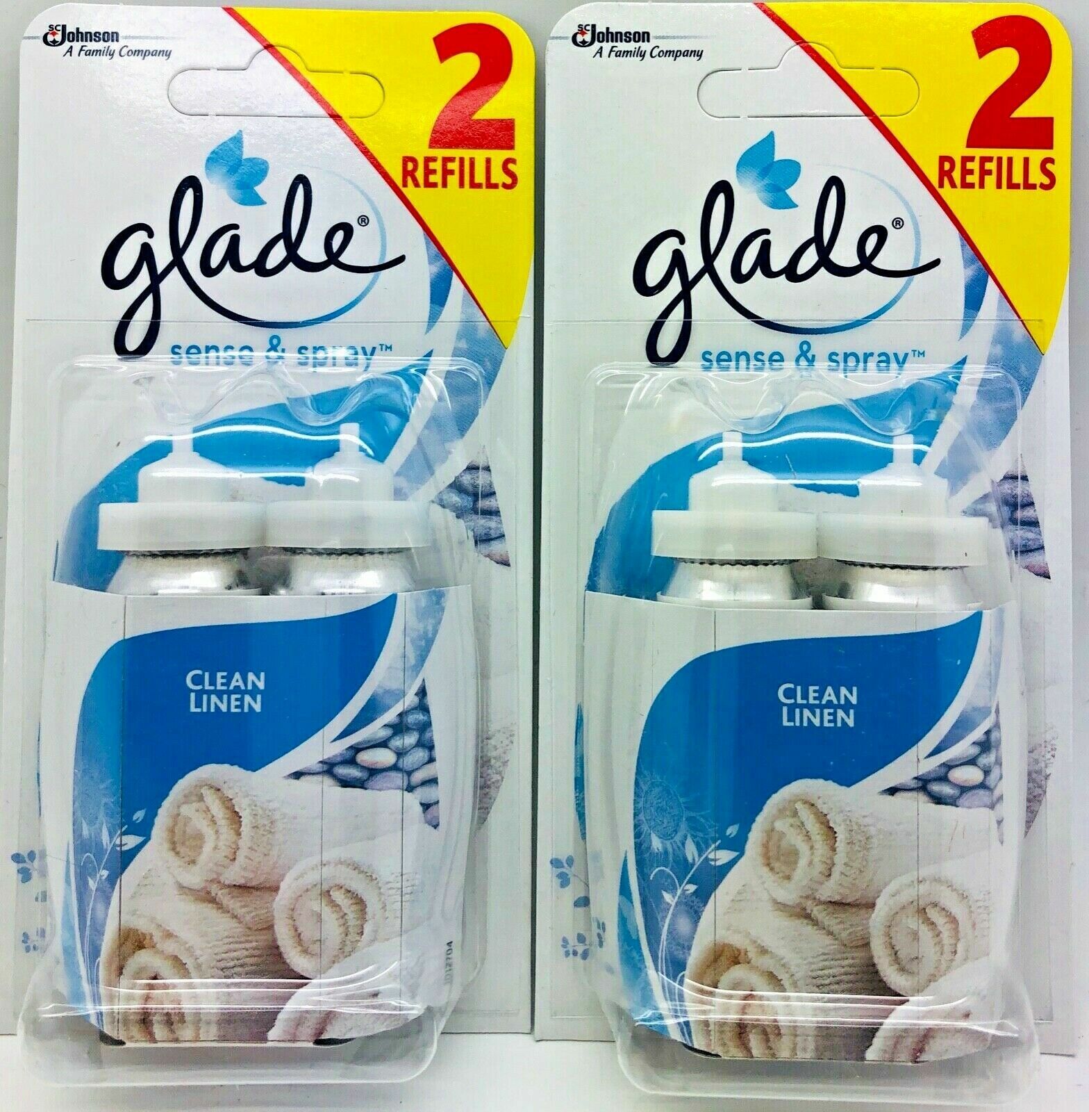 2x Glade Sense & Spray Automatic Air Freshener Twin Pack Refills 18ml