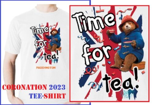 PADDINGTON TIME FOR TEA BRITISH LICENSED TEE SHIRT CELEBRATE MONARCHY BRITAIN - Picture 1 of 3
