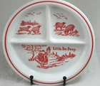 Child's VTG VITROCK Divided Plate Little Bo Peep Milk Glass Fire King ca 50's