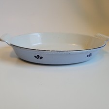 Dru Holland Tulips Enameled Cast Iron Baking Dish Numbered 26 Great Description!