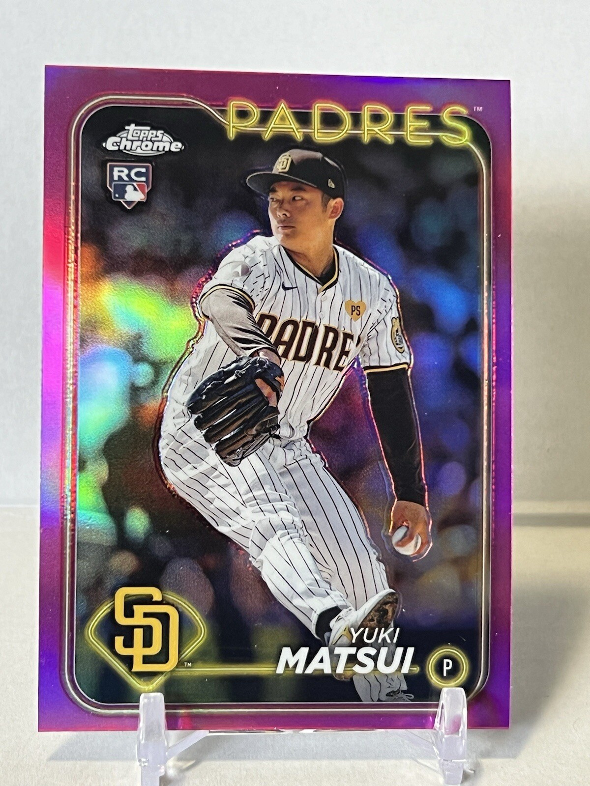 2024 Topps Chrome Pink Refractor Yuki Matsui RC San Diego Padres #116