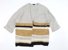 Topman Womens Grey Striped Jacket Coatigan Size 10