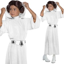 Girls Deluxe Princess Leia Star Wars Force Awakens Childs Fancy Dress Costume