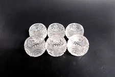Lot of 6 Pressed or Cut Glass Open Salts ~ Nice Matched Set!!