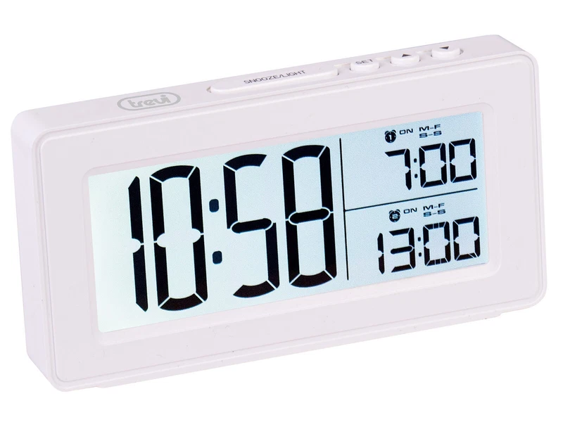 Sveglia Orologio Elettronica Digitale Bianco Grande Trevi, fotografia 5 di 9