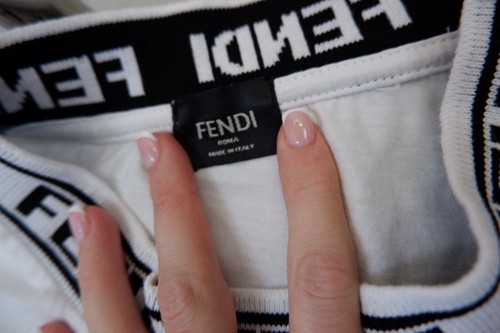Fendi Mens T Shirt Top Size XL White Short Sleeve Logo Print - Picture 8 of 11