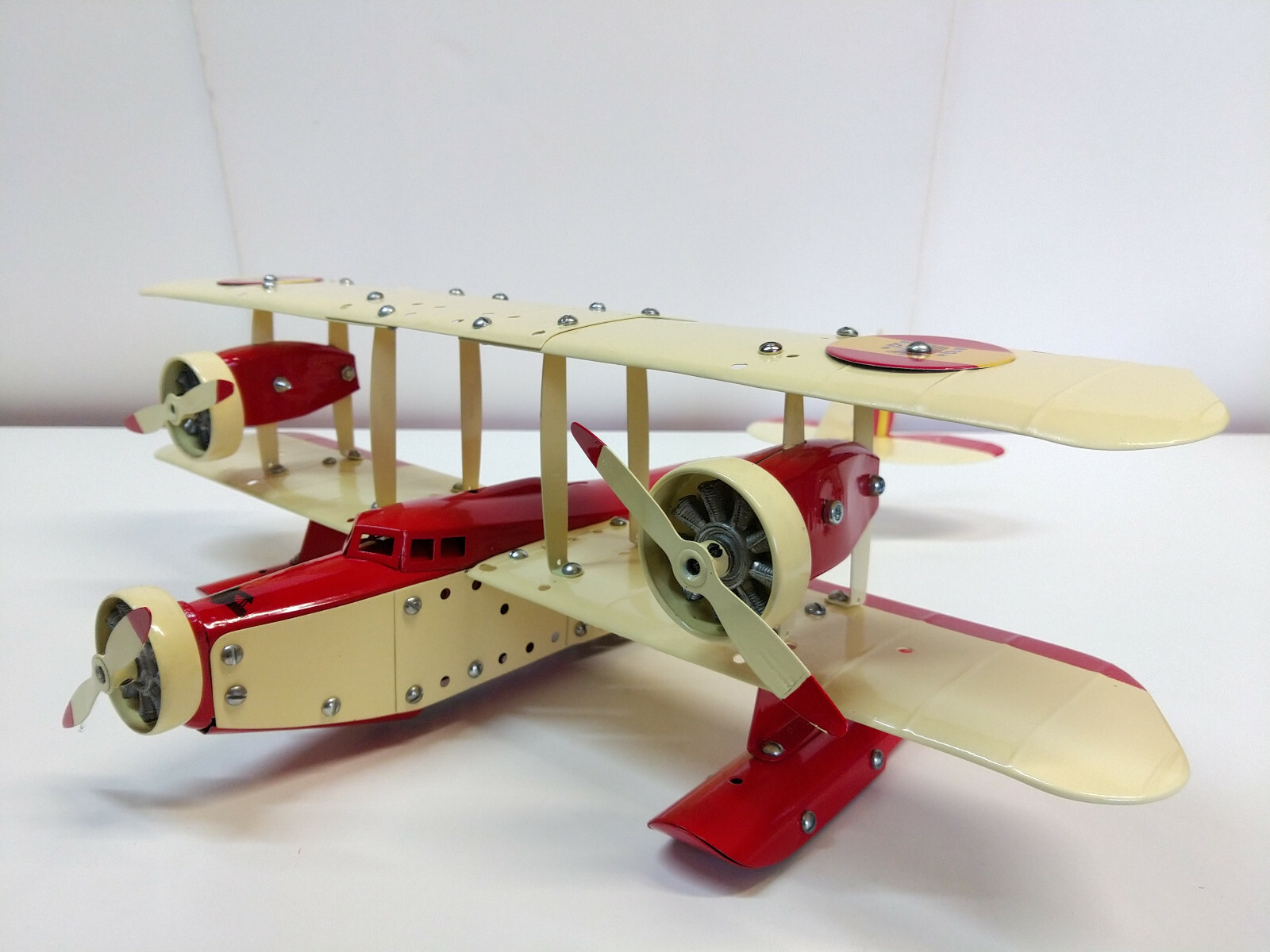 Meccano Hydravion Biplan – Constructeur Airplane, 35cm, Restauré, Tôle UK
