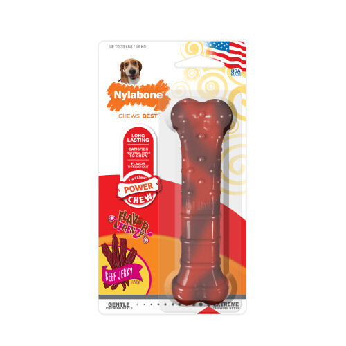 Nylabone Flavor Frenzy Power Chew Dog Toy Beef Jerky, 1 Each/Medium/Wolf (1 Coun