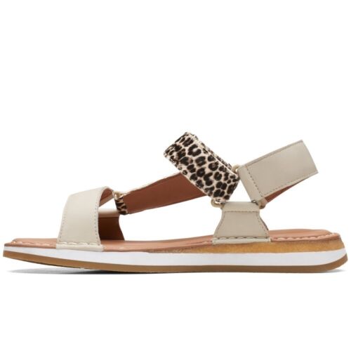 Sandalias Clarks nuevas en caja para dama CRAFTSUN SPORT cuero blanco roto Reino Unido 8/42 PVP £80 - Imagen 4 de 6