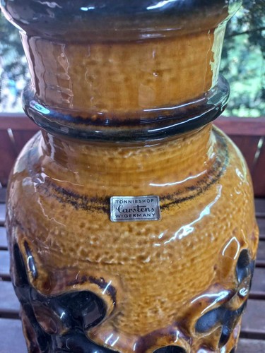Carstens Tonnieshof vintage German fat lava yellow floor vase - Picture 6 of 8