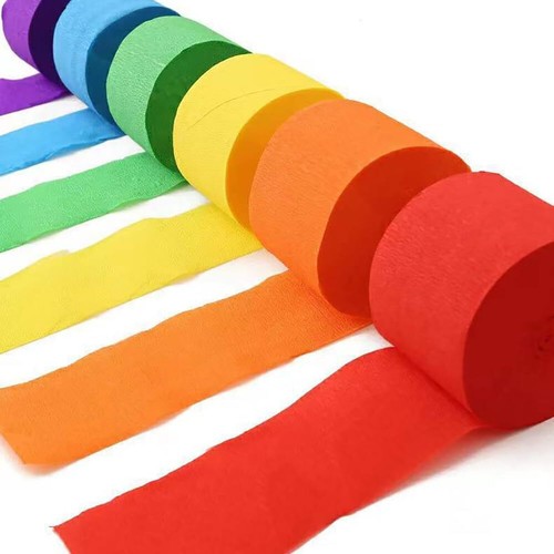 Silver Crepe Paper Streamers 4 Rolls 25m Colorful Party Wedding Decoration - Picture 2 of 5
