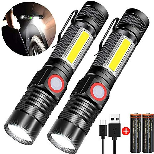 Rechargeable Flashlight, Flashlights With Clip (Included