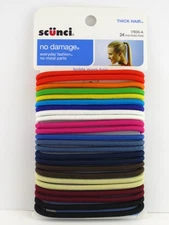 SCUNCI NO DAMAGE 5 MM THICK HAIR ELASTICS - 24 PCS. (17830-A)