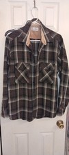 Vintage Sears Roebuck Shirt Mens Large Tartan Plaid Wool Acrylic Flannel 1990s