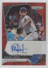 2020 Panini Prizm Rookie Auto Red Wave Prizm 55/75 Michel Baez #RA-MI Auto 0a4s