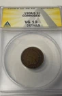 1908-S Indian Head Cent ANACS  VG10 Key Date! RARE COIN CERTIFIED