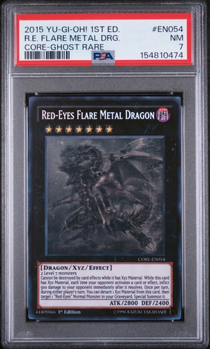 2015 YU-GI-OH! CORE-CLASH OF REBELLIONS #EN054 RED-EYES FLARE METAL DRAGON PSA 7