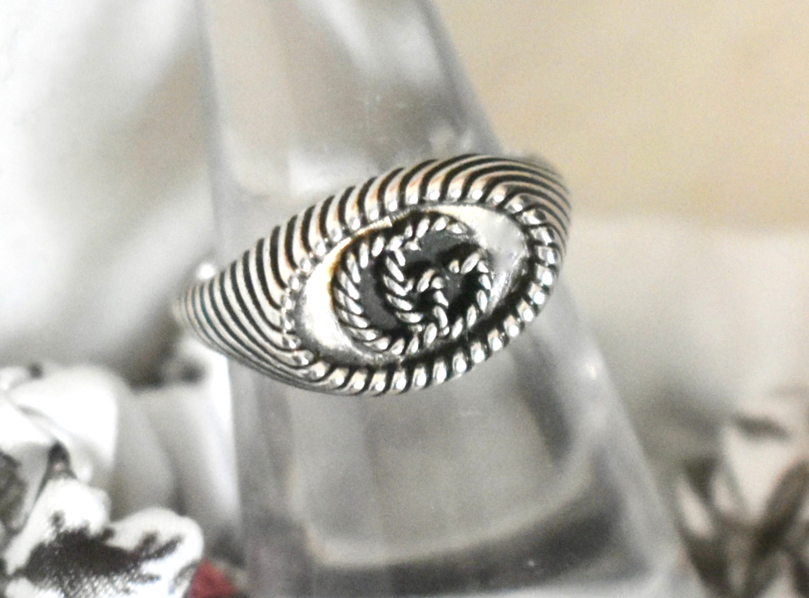 Authentic GUCCI Stg Silver Interlocking G Rope Mo… - image 4