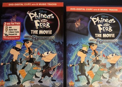 Phineas and Ferb: Across the 2nd Dimension (DVD, 2011) W/Slipcover-Used Free Spg