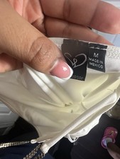 Windsor White Rhinestone Cowl Neck Spaghetti Strap Mini Dress Size M