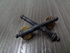 U.S. ARMY CROSSED CANNON  hat PIN 1 1/2" WIDE SUBDUDED