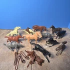 Vintage Marx Western Cowboy Play Set Saddles And  12 Horses