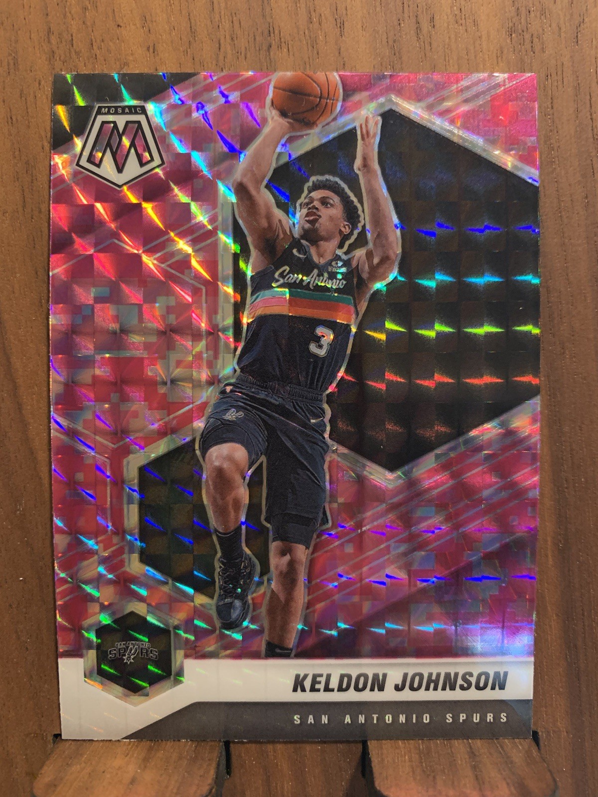 Keldon Johnson 2020-21 Panini Mosaic #136 Pink Camo Prizm 