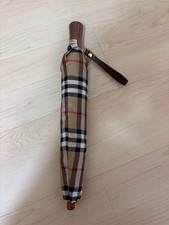  Unused BURBERRY Nova Check Folding Umbrella Beige Carbon Fiber Frame Vintage