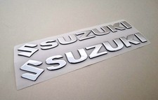 Suzuki Silver / Chrome  3D Badge Letters Emblem Logo Stickers Graphics Decals
