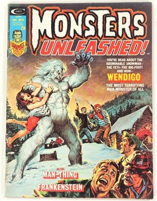 Vintage: Monsters Unleashed! #9 Curtis Marvel Comics Wendigo Cover (1974)