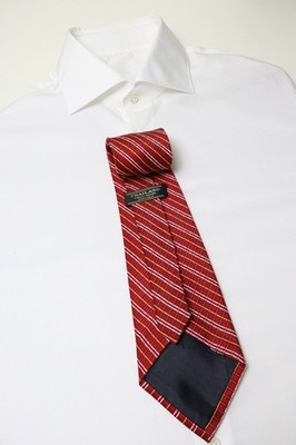 UNBRANDED Krawatte Herren ONE SIZE Rot Gemustert Spitze Reine Seide