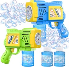 2 Pack Bubble Gun for Kids: Bubble Guns for Kids 4-8 Bubble Machine Gun for Tod