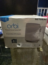 BN Netgear Orbi Whole Home Tri-band Mesh Wifi 6 System, Router + Extender AX3000