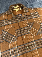 Vintage St John’s Bay Big Mac Men’s Plaid Heavy Flannel Large USA Made Brown