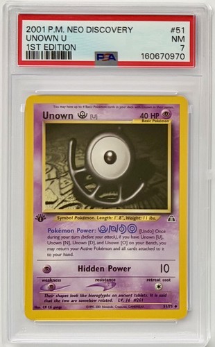 Unown [U] (1st Edition) graded PSA 7 for sale on eBay