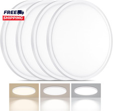 4 Pack LED Flush Mount Ceiling Light 24W Ultra Thin round White 3000K/4000K/6500