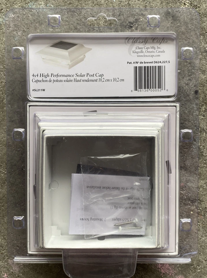 Classy Caps Solar Post Cap 4”x4” SL211W Aluminum White Finish NIB - Image 4 of 4
