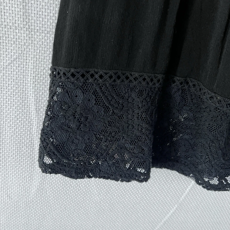 Blusa túnica sin mangas de encaje boho negra XXL Exhilaration para mujer gótica bruja Foto 4 de 4