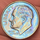 2000-D Roosevelt Dime Beautiful Brilliant Rainbow Toned Coin  #24