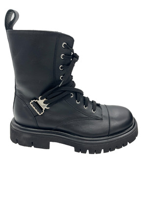 Moschino Black Leather Chunky Boots Mens UK 10 EU 45