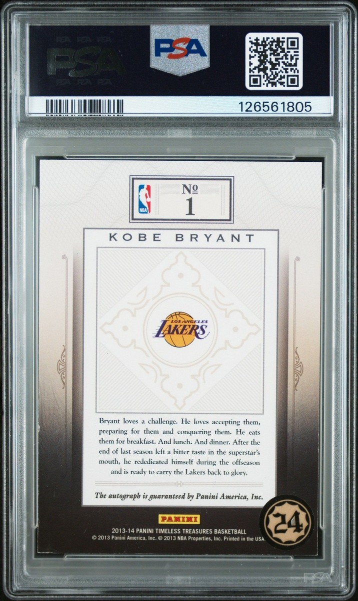 treasure トレカ サイン インセンネッコ ムアンボーラン 集合 タイ 2013 PANINI TIMELESS TREASURES TREASURED INK #1 KOBE BRYANT AUTO
