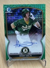 2023 Bowman Chrome Henry Bolte Mega Box Chrome Green Mojo /99 Auto #BCMA-HB (RC)