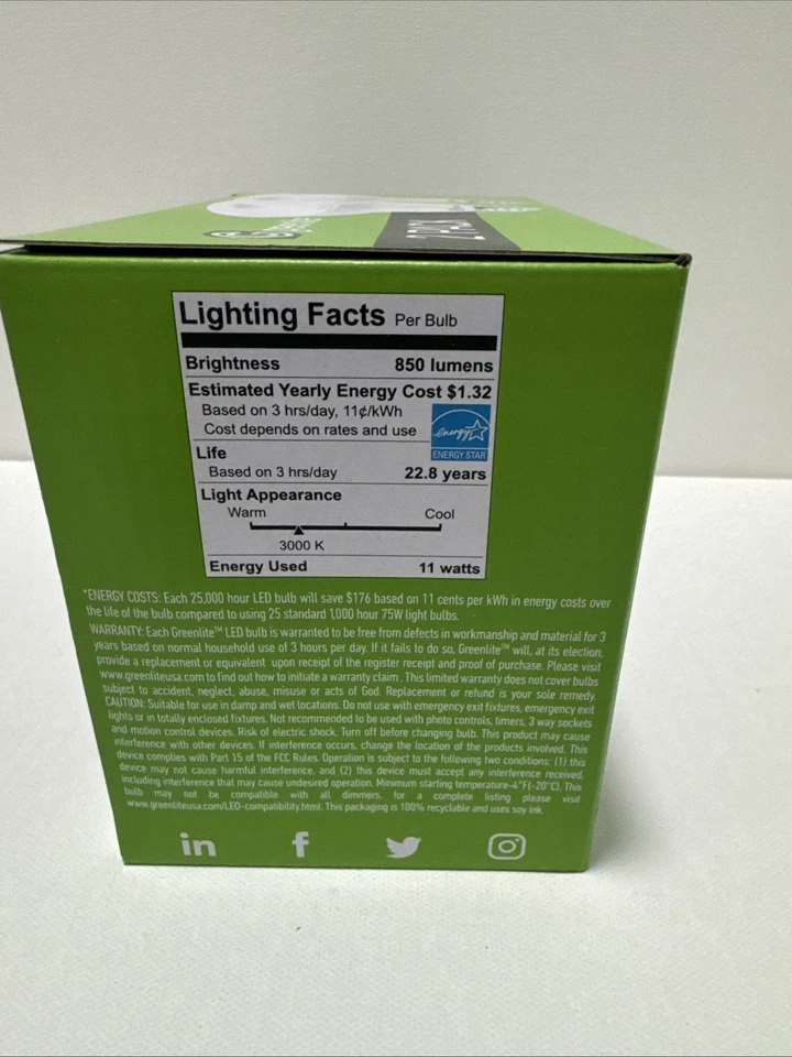 Greenlite LED PAR30 Long Neck Dimmable Flood Light Bulb, 11W 2 Pack - Image 4 of 4