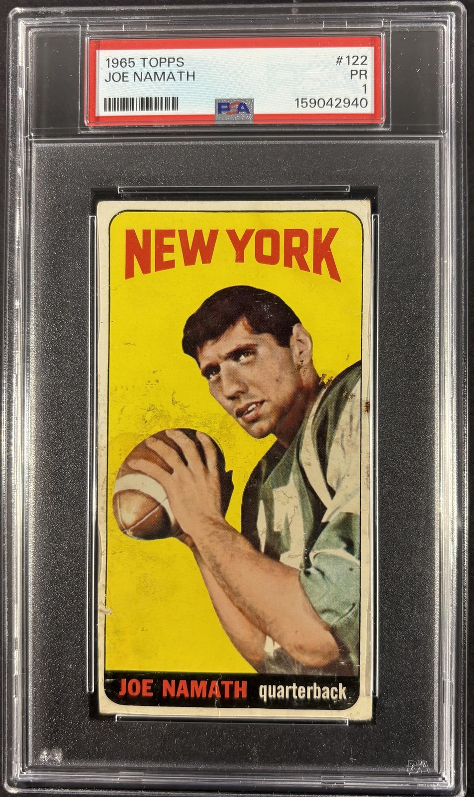 1965 Topps #122 Joe Namath RC Rookie PSA 1 New Label