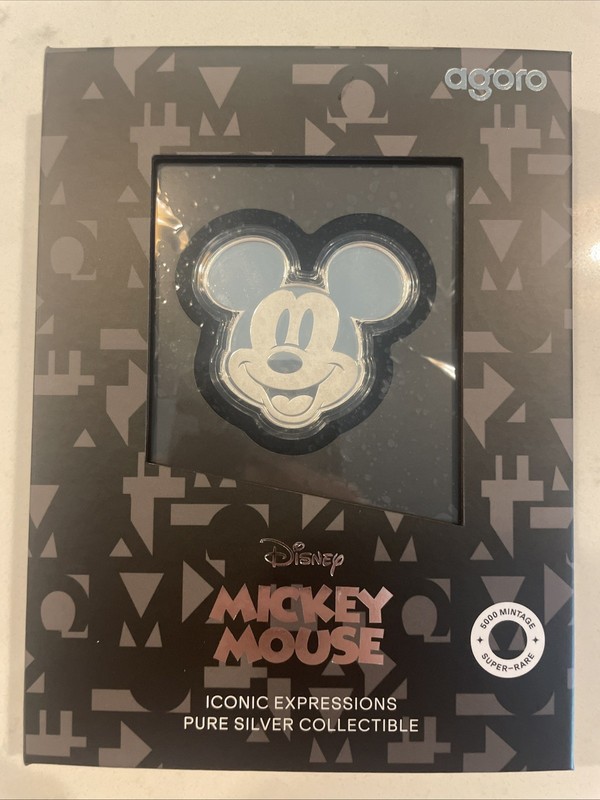 Agoro Mickey Mouse Silver 1/2 Ounce Limited Mintage Disney