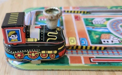 JOUET ANCIEN TRAIN Locomotive A Vapeur WESTERN En Tole A Piles EUR 4,50 - FR
